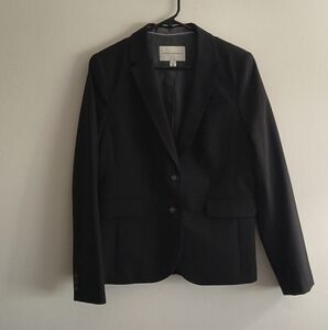 Banana Republic Black Women's Wool Stretch Blazer 2 Button Size 12
